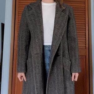 100% Wool Gray Trench